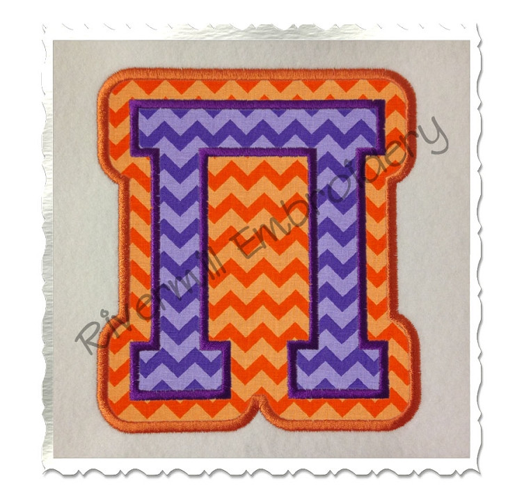 Double Applique Greek Varsity Machine Embroidery Alphabet