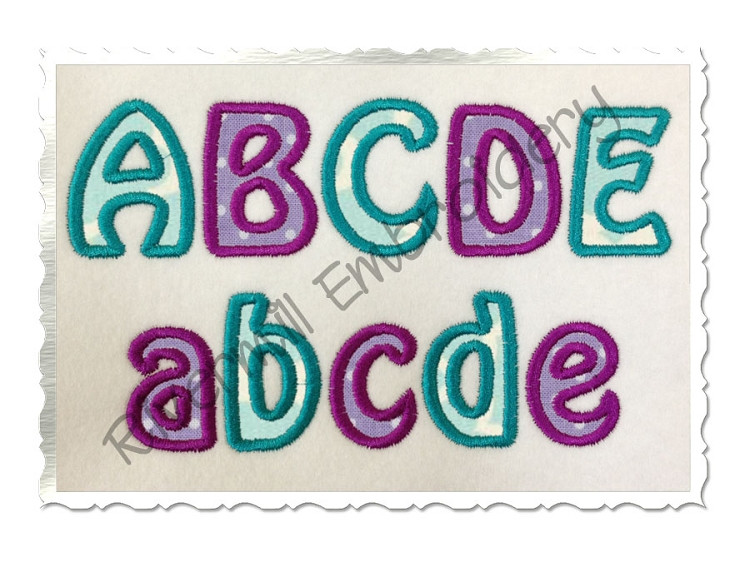 Small 1 1/2 Inch Hobo Applique Machine Embroidery Alphabet