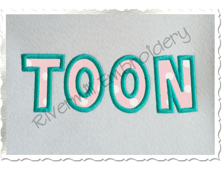 Small 2 Inch Toon Applique Machine Embroidery Alphabet