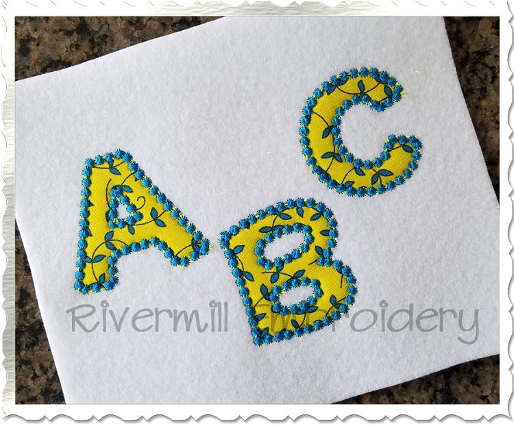 Small 2 Inch Happy Candlwick Applique Machine Embroidery Alphabet