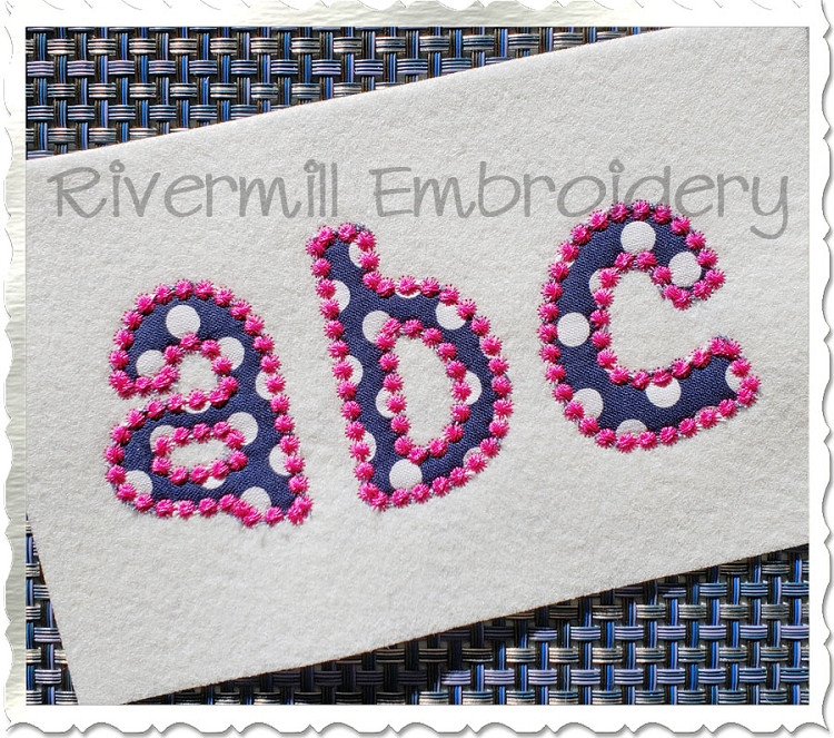 Small 2 Inch Cheri Candlewick Applique Machine Embroidery Alphabet