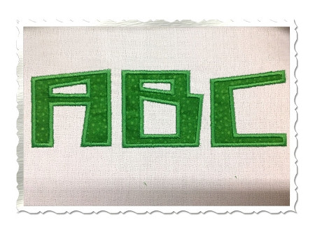 Blocky Applique Machine Embroidery Alphabet Font