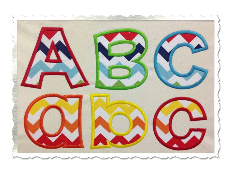 Happy Applique Machine Embroidery Alphabet Font