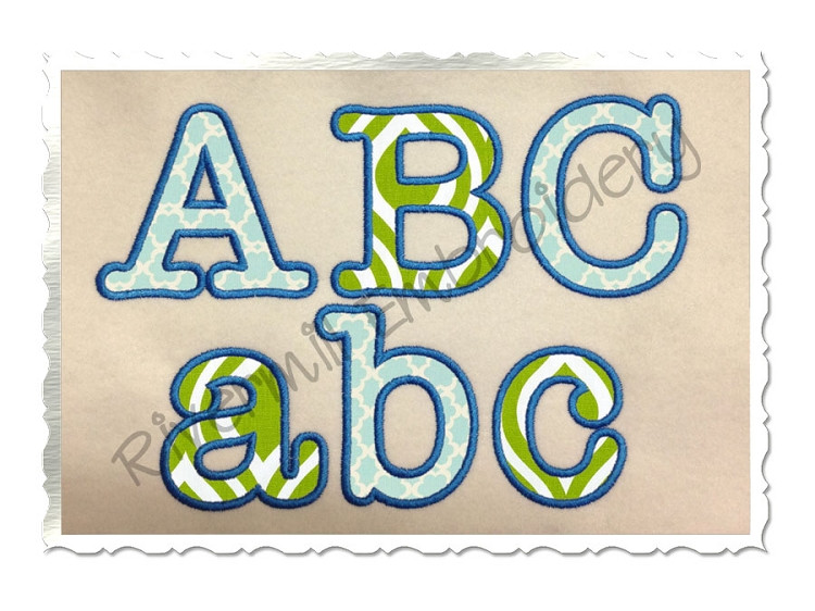 Typewriter Applique Machine Embroidery Alphabet Font