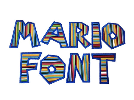 Mario Brothers Applique Machine Embroidery Alphabet Font