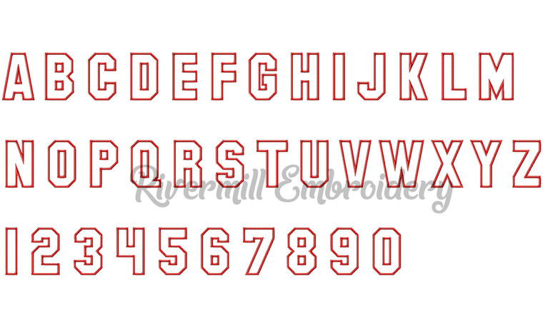 Varsity San Serif Applique Machine Embroidery Alphabet