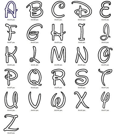 Disney Applique Machine Embroidery Alphabet Font
