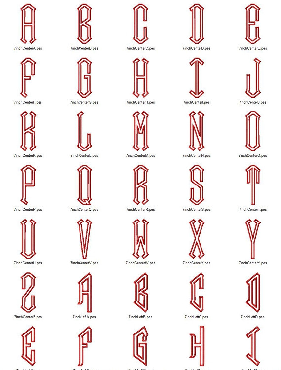 Point Monogram Applique Machine Embroidery Alphabet Font