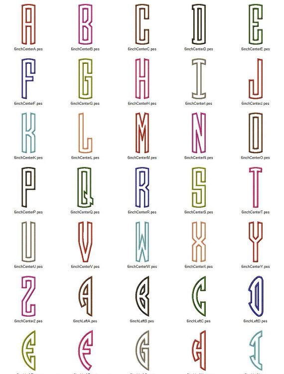 Round 3 Letter Monogram Applique (Satin w/ Bean Stitch) Machine Embroidery Alphabet Font