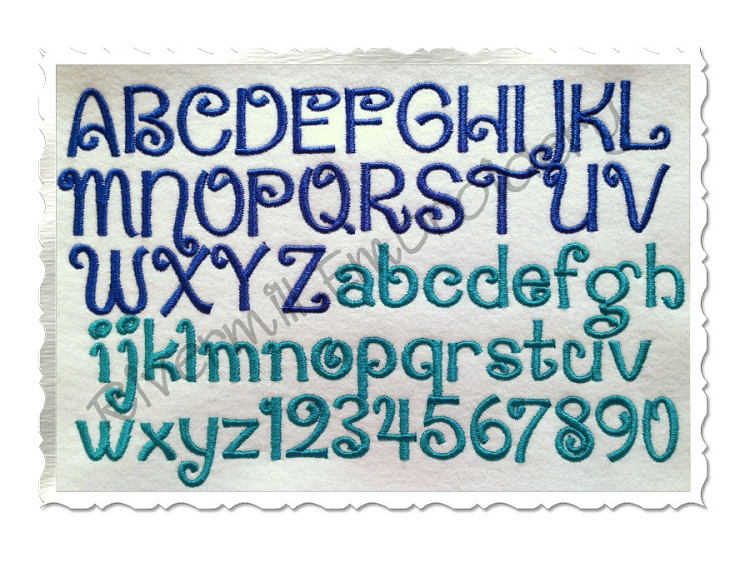 Penguin Machine Embroidery Font Alphabet