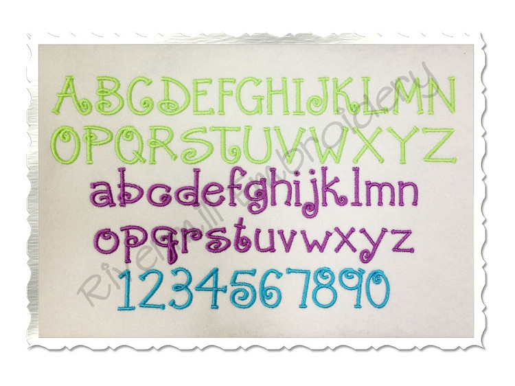 Swirls Machine Embroidery Alphabet
