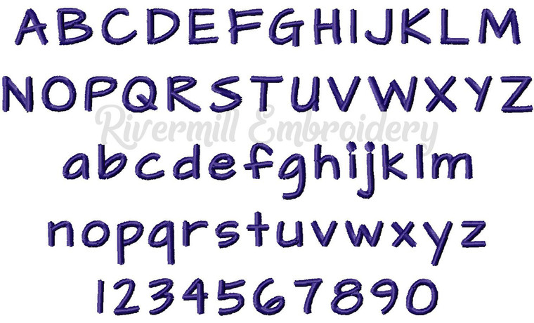 Small Architect's Daughter Machine Embroidery Font Alphabet