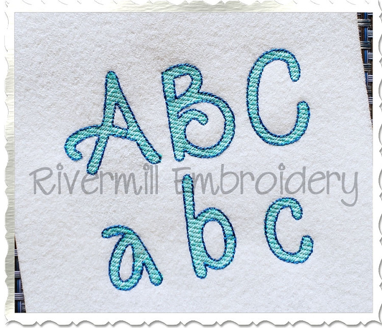 Sketch Style Jackson Machine Embroidery Font Alphabet