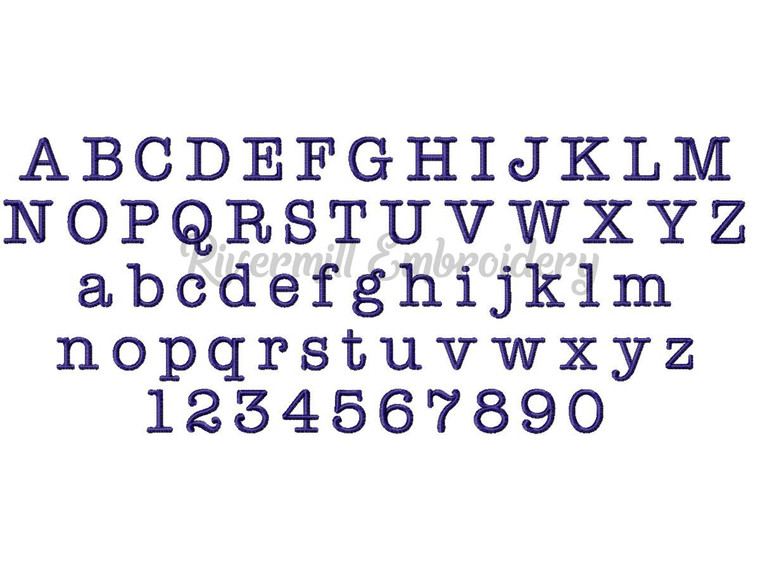 1 1/4" Inch Size ONLY Typewriter Machine Embroidery Font