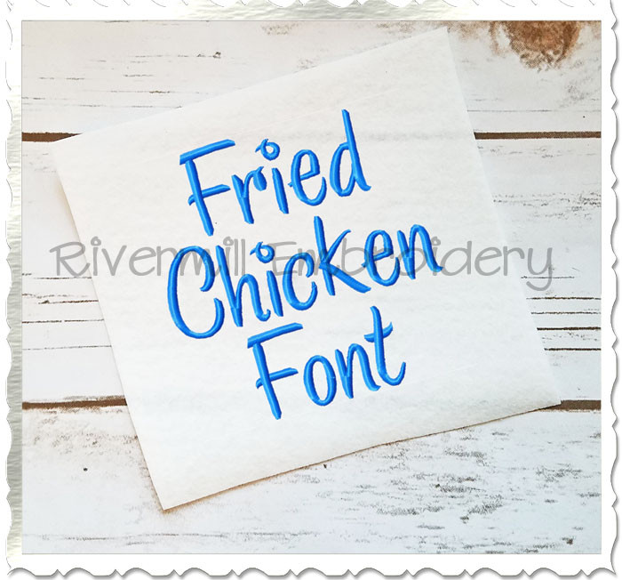 Fried Chicken Machine Embroidery Font Alphabet
