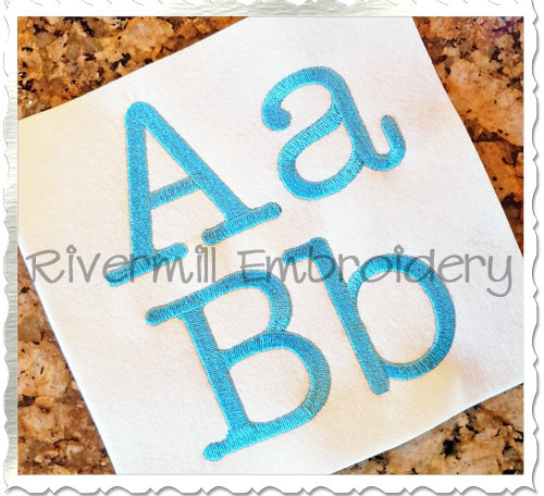 2 1/2" Inch Size ONLY Typewriter Machine Embroidery Font