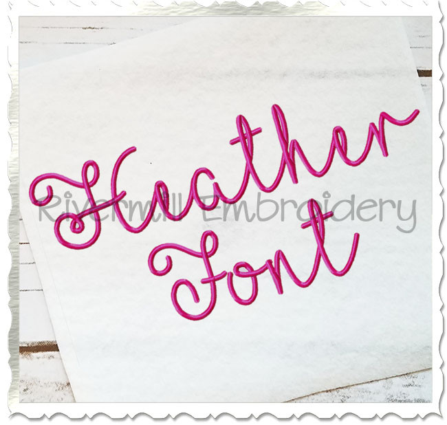 Heather Machine Embroidery Font Alphabet