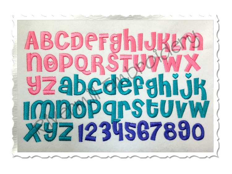 Cheri Machine Embroidery Font Alphabet