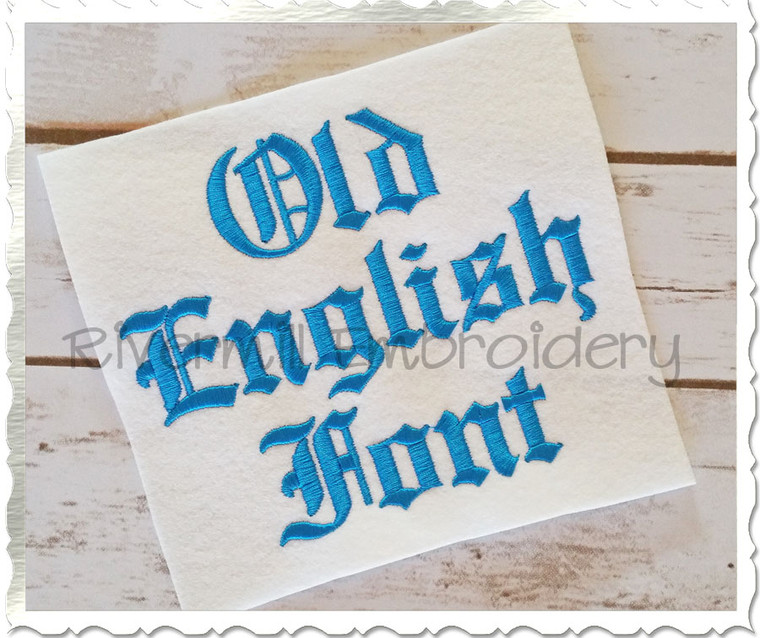 1 1/2" Inch Size ONLY Old English Machine Embroidery Font