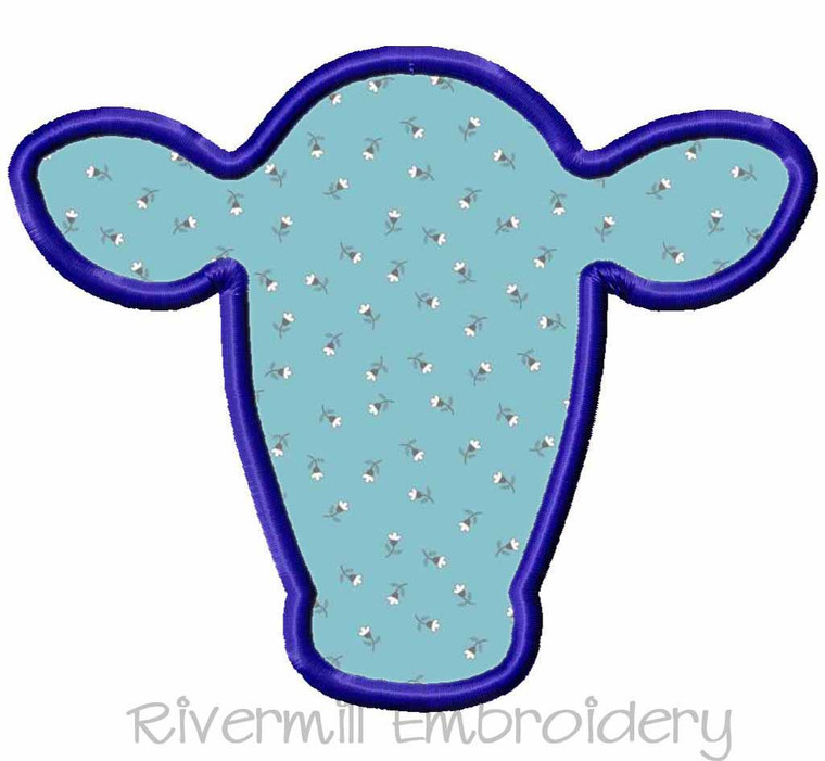 Applique Cow Face Machine Embroidery Design