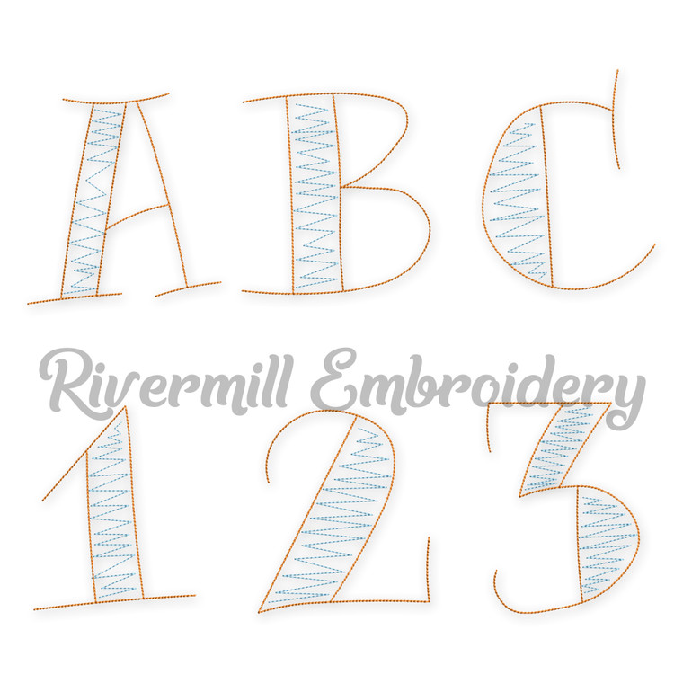 Large Doodle Sketch Machine Embroidery Alphabet