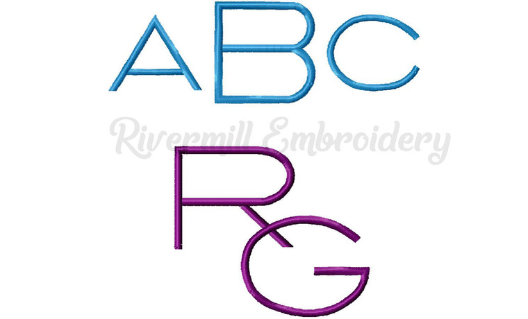 Small Deco Monogram Machine Embroidery Font