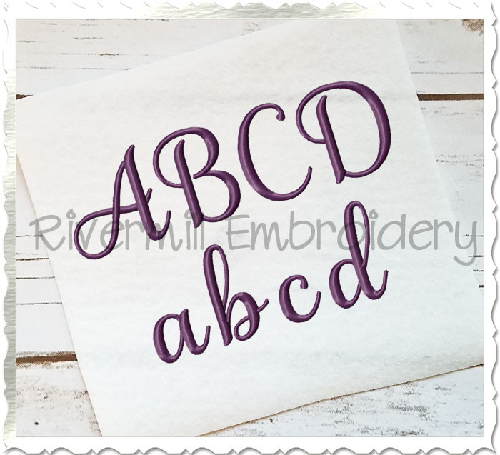 1 1/2" Size ONLY - Samantha Script Basic Machine Embroidery Font Alphabet