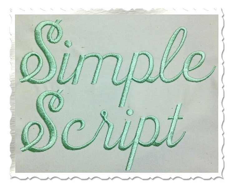 Simple Script Machine Embroidery Font Alphabet