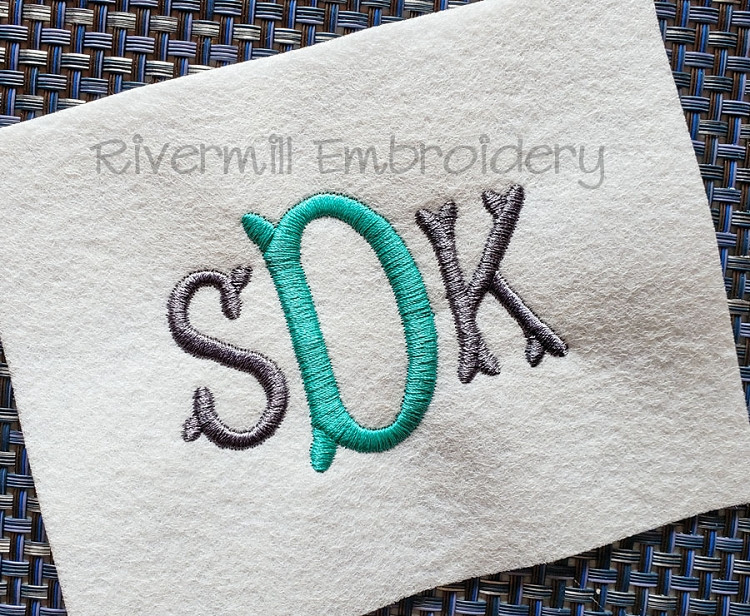 Tuscan Monogram 2 Machine Embroidery Font Alphabet