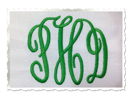Classic 3 Letter Monogram Machine Embroidery Font