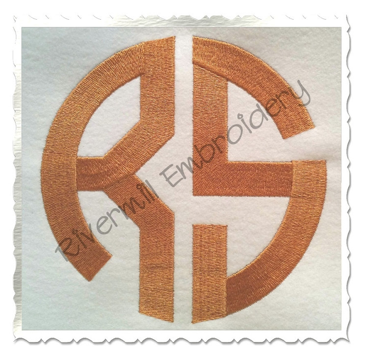 Round 2 Letter Monogram Machine Embroidery Font - 6 Inch Size Only
