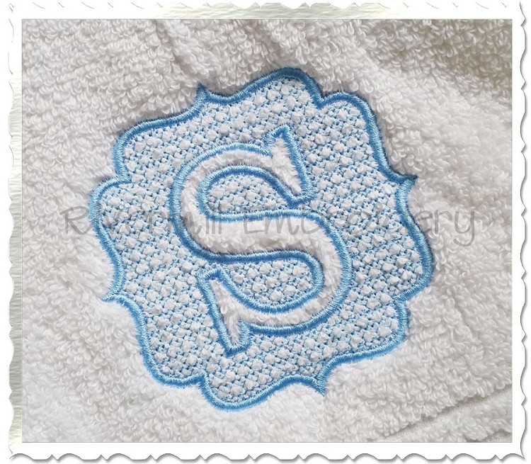 6 Inch Embossed Monogram Machine Embroidery Alphabet