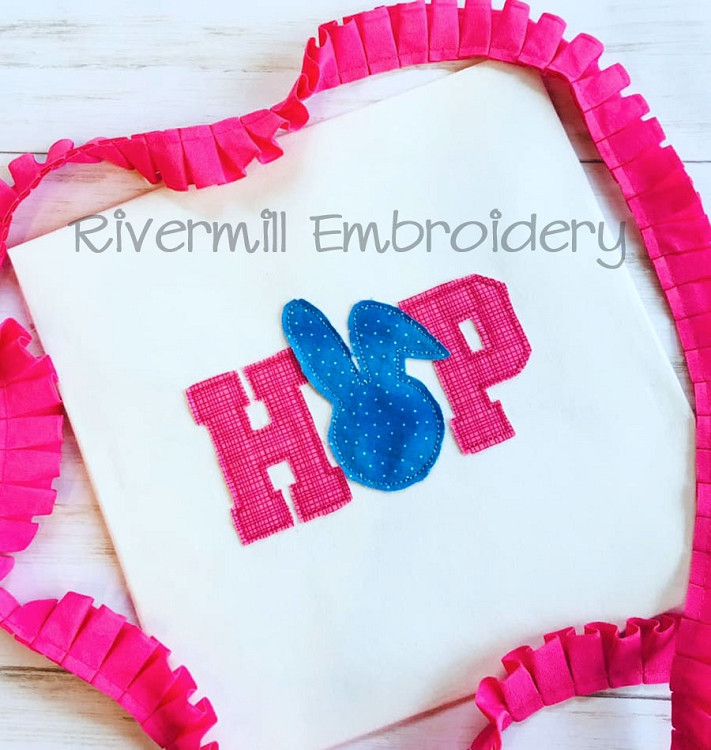 Raggy Applique Hop Machine Embroidery Design