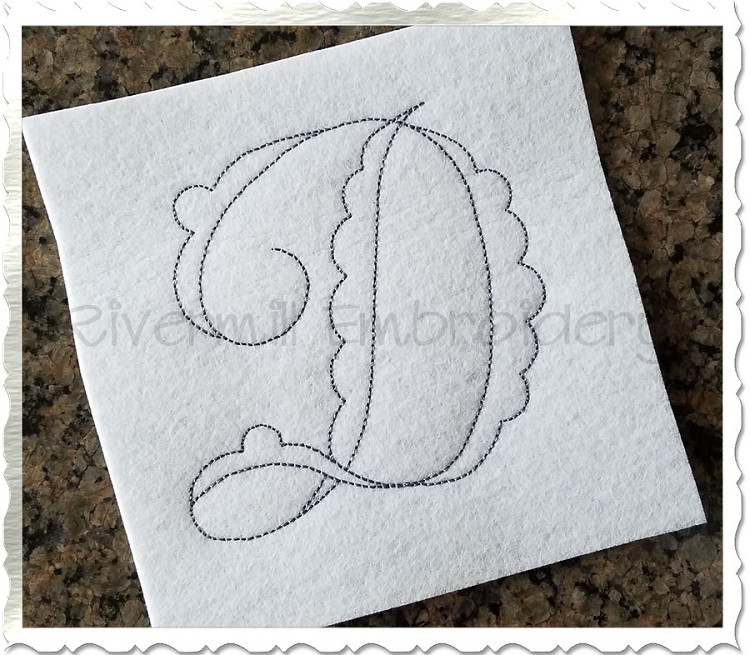 Medium Vintage Billow Machine Embroidery Alphabet