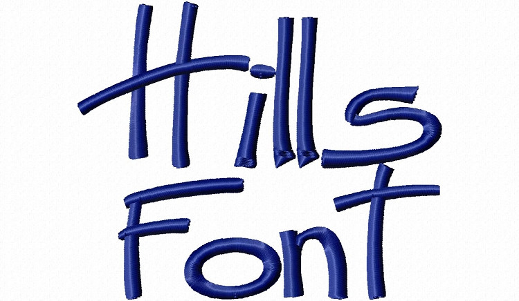 Hills Machine Embroidery Font Alphabet