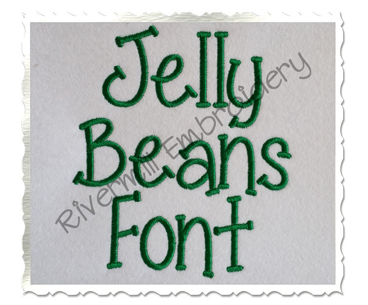 Jelly Beans Machine Embroidery Font Alphabet
