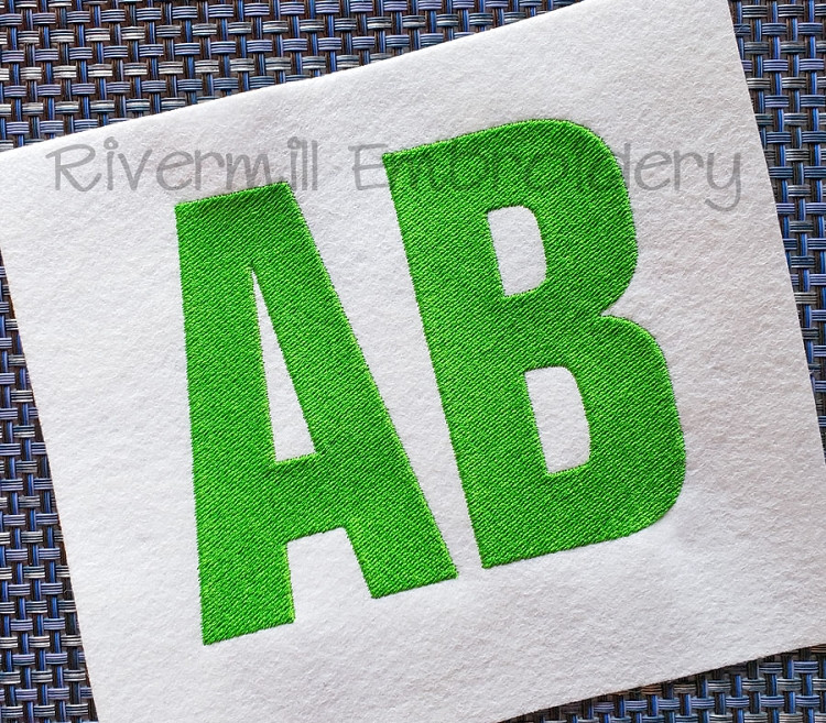 Large Block Machine Embroidery Alphabet