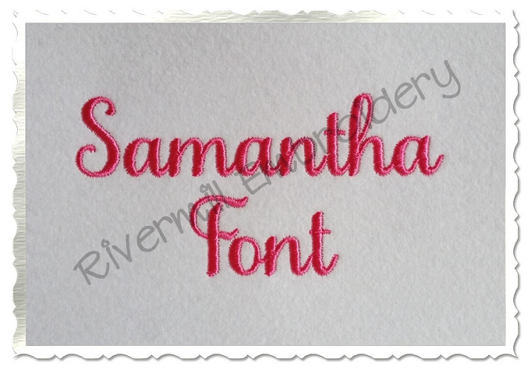 Samantha Script Basic Machine Embroidery Font Alphabet