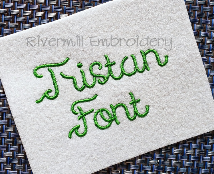 Tristan Machine Embroidery Font Alphabet
