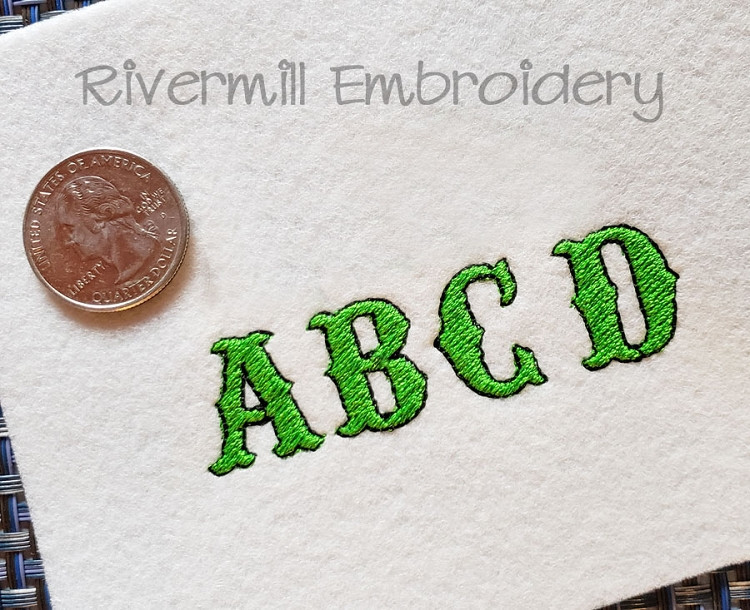 Small Carnival Machine Embroidery Font Alphabet