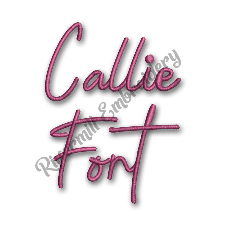 Callie Font Machine Embroidery Font Alphabet
