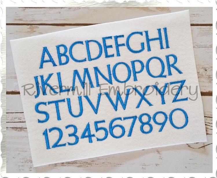 West Machine Embroidery Font Alphabet