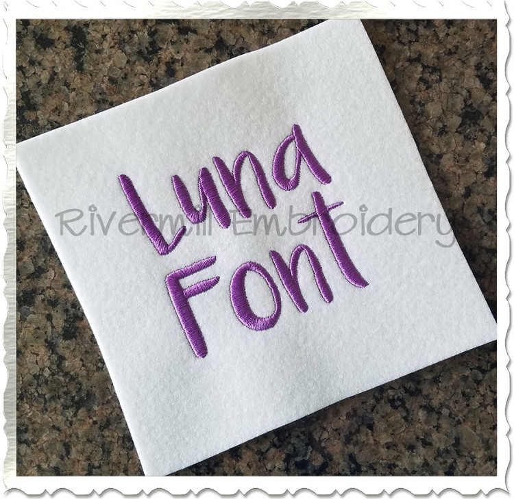 Luna Machine Embroidery Font Alphabet