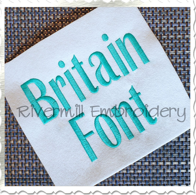 Britain Machine Embroidery Font Alphabet