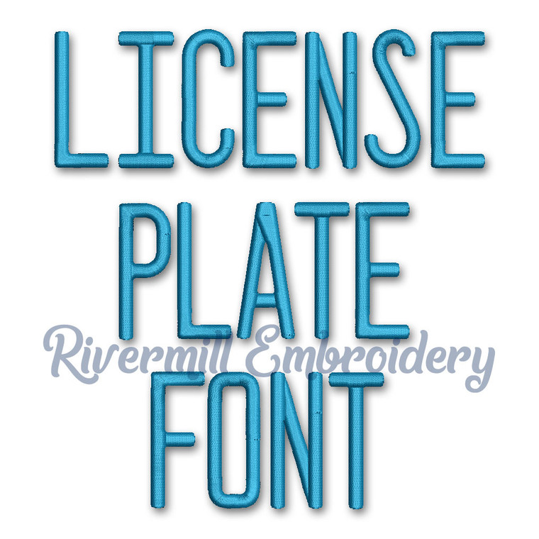 License Plate Machine Embroidery Font Alphabet