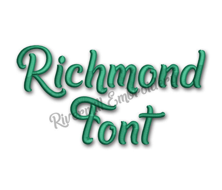 Richmond Font Machine Embroidery Alphabet