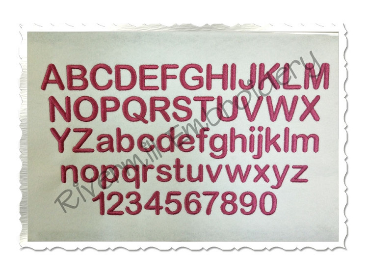 Rounded Block Machine Embroidery Alphabet
