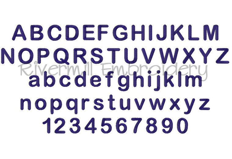 1 1/2" Inch Size ONLY Rounded Block Machine Embroidery Font