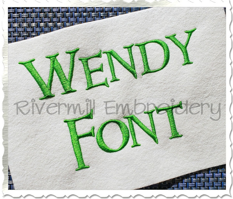 Wendy Machine Embroidery Font Alphabet