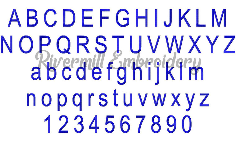 Arial Narrow Machine Embroidery Alphabet - Medium Sizes